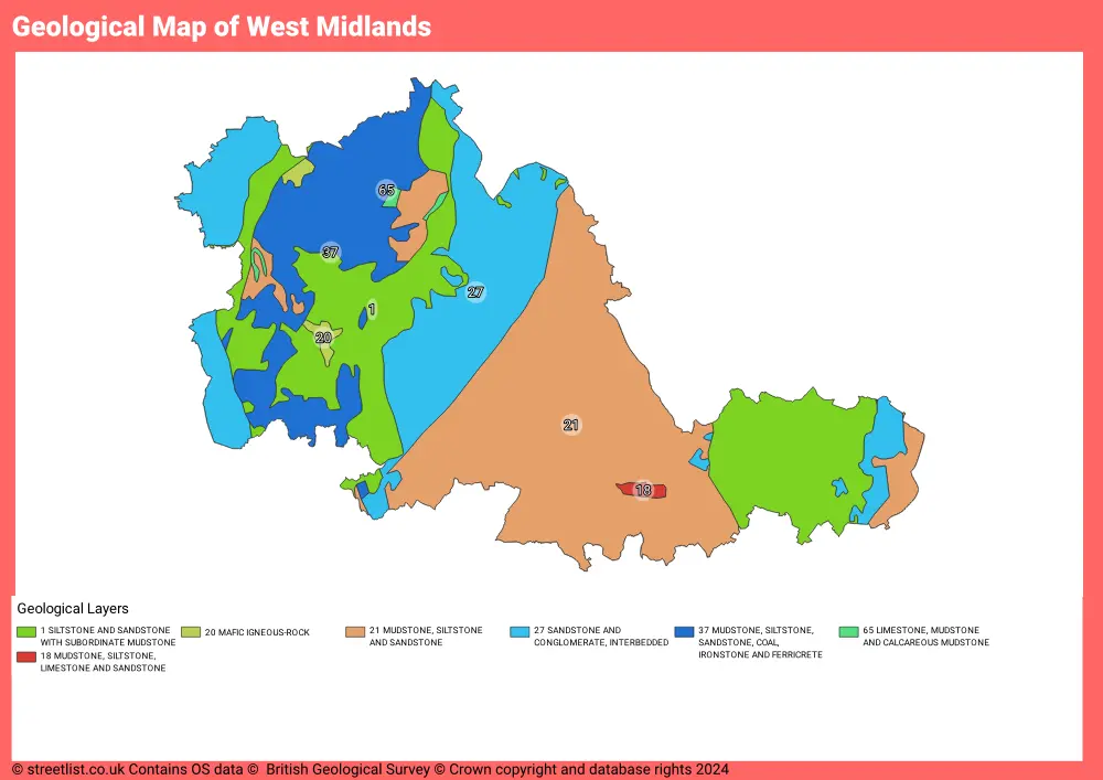 Geological Map of West Midlands